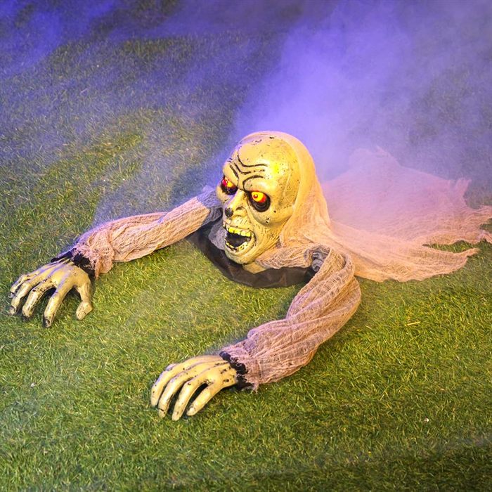 JOYIN Zombie Halloween Decoration Outdoor Groundbreaker Scary Halloween Graveyard Decor with Sound and Flashing Eyes for Yard Garden, Outside Lawn Haunted House Prop