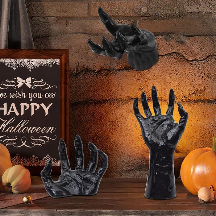 Halloween Decorations Indoor Gothic Decor: Pack of 3 Wall Mounted Hands